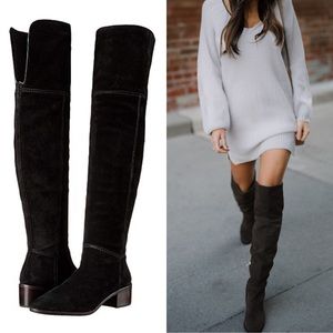 Coach Lucia black suede over the knee OTK boot 7